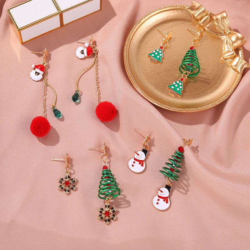 

New Christmas Series Geometric Earrings Red And Green Beaded Santa Earrings Beaded Christmas Earrings New Year Gift For Friend