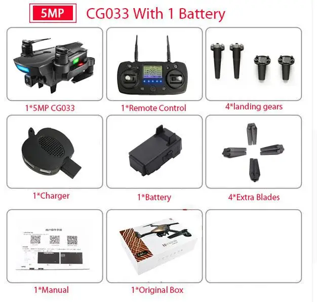 Бесщеточный FPV Квадрокоптер CG033 с 4K HD Wi-Fi Gimbal камерой RC вертолет складной Дрон GPS vs