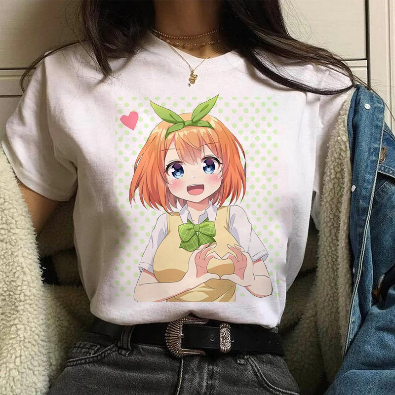 

Casual Quintessential Quintuplets Japanese Anime Comics Top Oversized Cotton Kawaii Cartoon Manga Graphic t shirt Tee T-Shirt