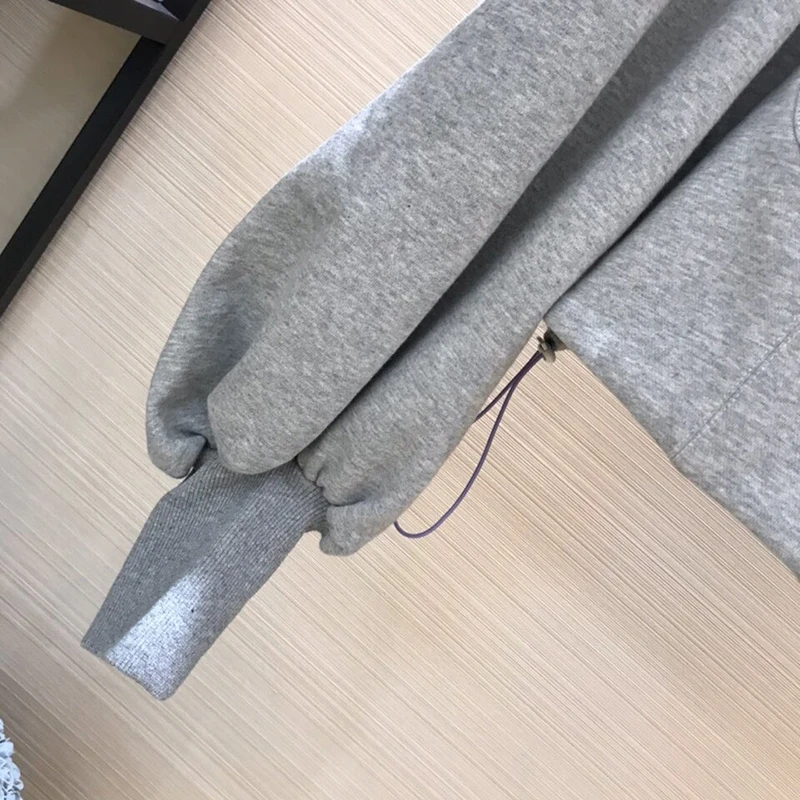 

GALCAUR Casual Pullover Sweatshirt For Female Patchwork Staple With Hat Long Sleeve Cropped Women's Sweatshirt Fashion Tide 2021