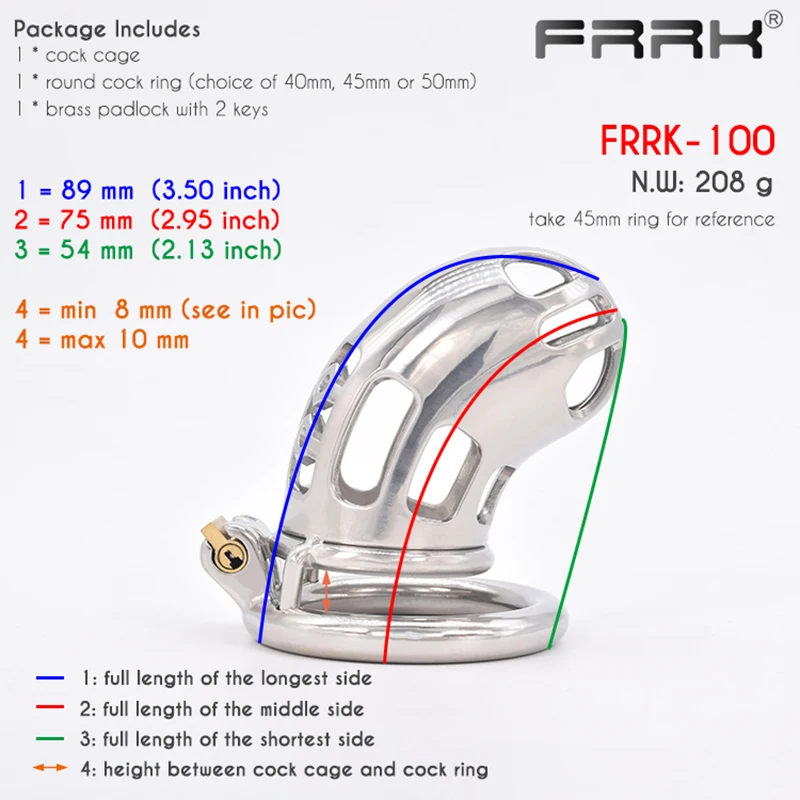 FRRK Strapon Male Chastity Belt Cock Cage Men Stainless Steel Adult BDSM Sex Toys Metal Penis Rings Strap On Lock Bondage Device | Красота и