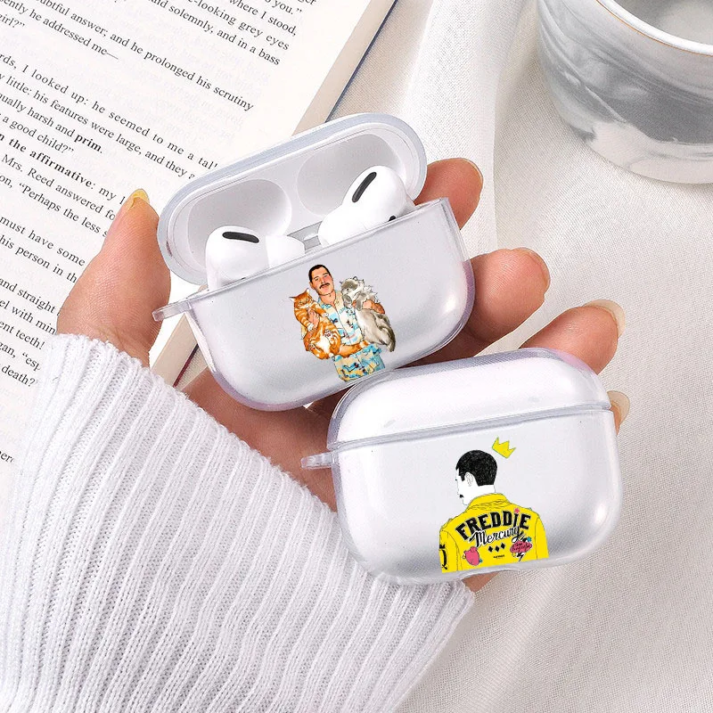 Freddie Mercury Rainha Полоса мягкий корпус Bluetooth беспроводные наушники чехол для Apple Airpods