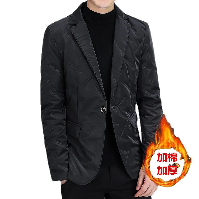 Мужской зимний жаккардовый блейзер с хлопковой подкладкой Молодежный из