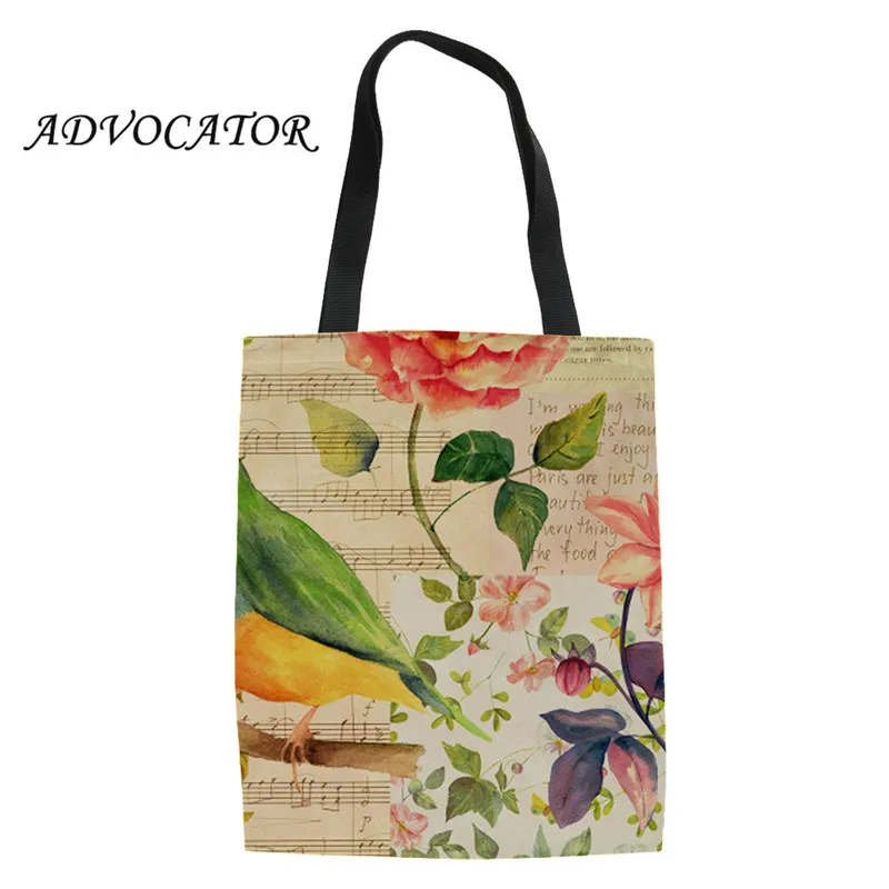 

Women Canvas Bags 3D Flowers Printing Student Book Bag Tote Bags for Shopping Supermarket Ladies Grocery Bag Torba Na Zakupy