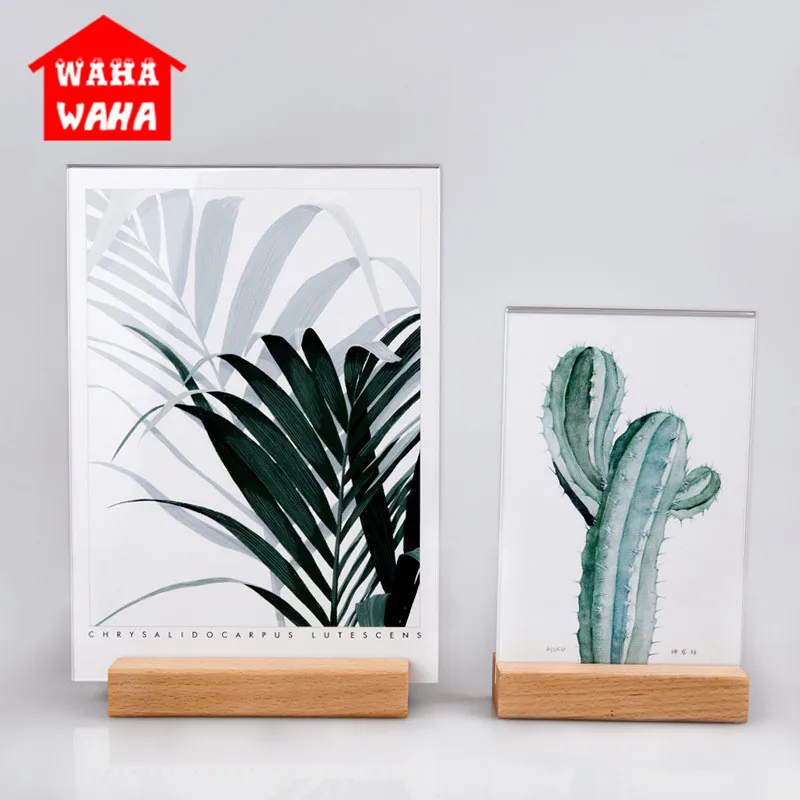 Вертикально деревянная акриловая фоторамка столешница прозрачный акриловый