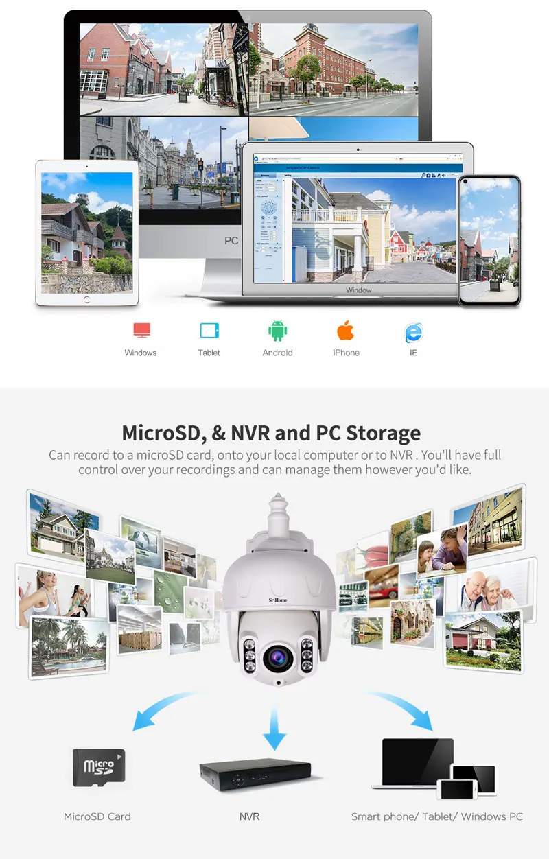 Sricam SH028 3.0MP Открытый IP Камера Водонепроницаемый 5X Оптический зум, Wi-Fi, Камера 360 ° P2P 2-полосная аудио Беспроводной видеонаблюдения PTZ