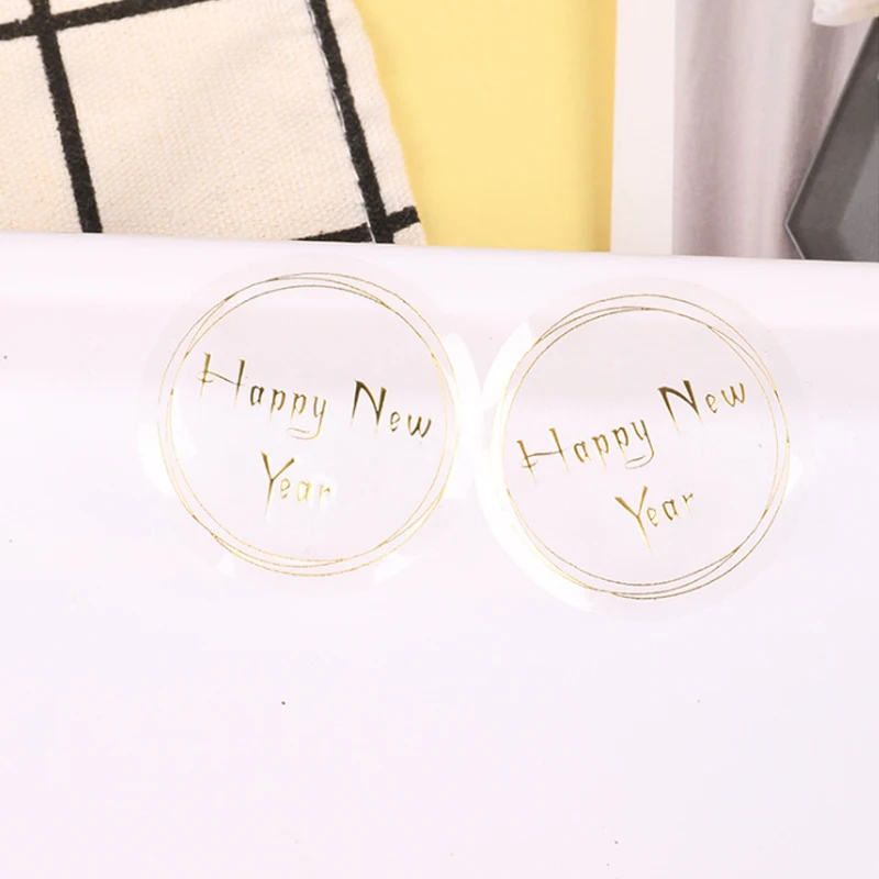 1000 шт./лот Kawaii Наклейки круглая упаковка этикетка HappyNewYear дневник стикер выпечки
