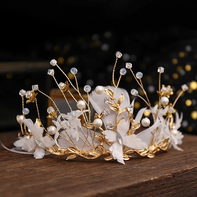 Handmade Crystal High Flower Tree Tiaras And Crowns Wedding Headband Headpiece Bridal Hair Piece Prom Pageant Accessories Gifts |