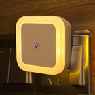 Беспроводной датчик светодиодный светильник вилка ЕС США мини квадратный ночник s для детской спальни коридор лампа