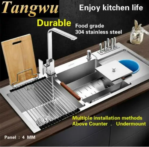 Кухонная раковина из нержавеющей стали Tangwu 304 высокое качество толщина 4 мм