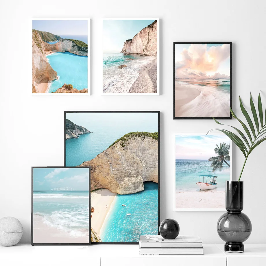 Морская пляжная ракушка Пальма лодка автомобиль Каньон настенная Картина на