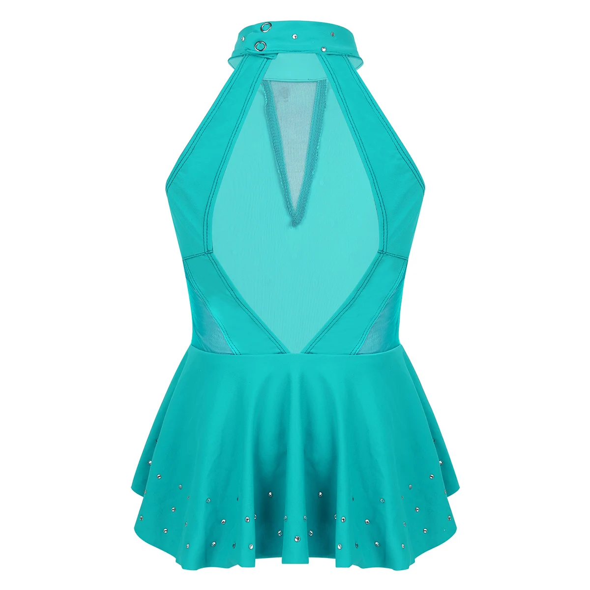 Kids Girls Gymnastic Leotard Shiny Glitter Mesh Splice Ballet Dance Dress for Modern Contemporary Ballroom Stage Performance