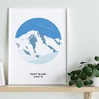 Графический постер TMB Tour Du Mont Blanc, походы, приключенческий постер год, настенная живопись, Шамони, Франция