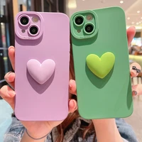 3d love heart square liquid silicone phone case for iphone 11 12 13 pro max x xs max xr 7 8 plus se full lens protection cover