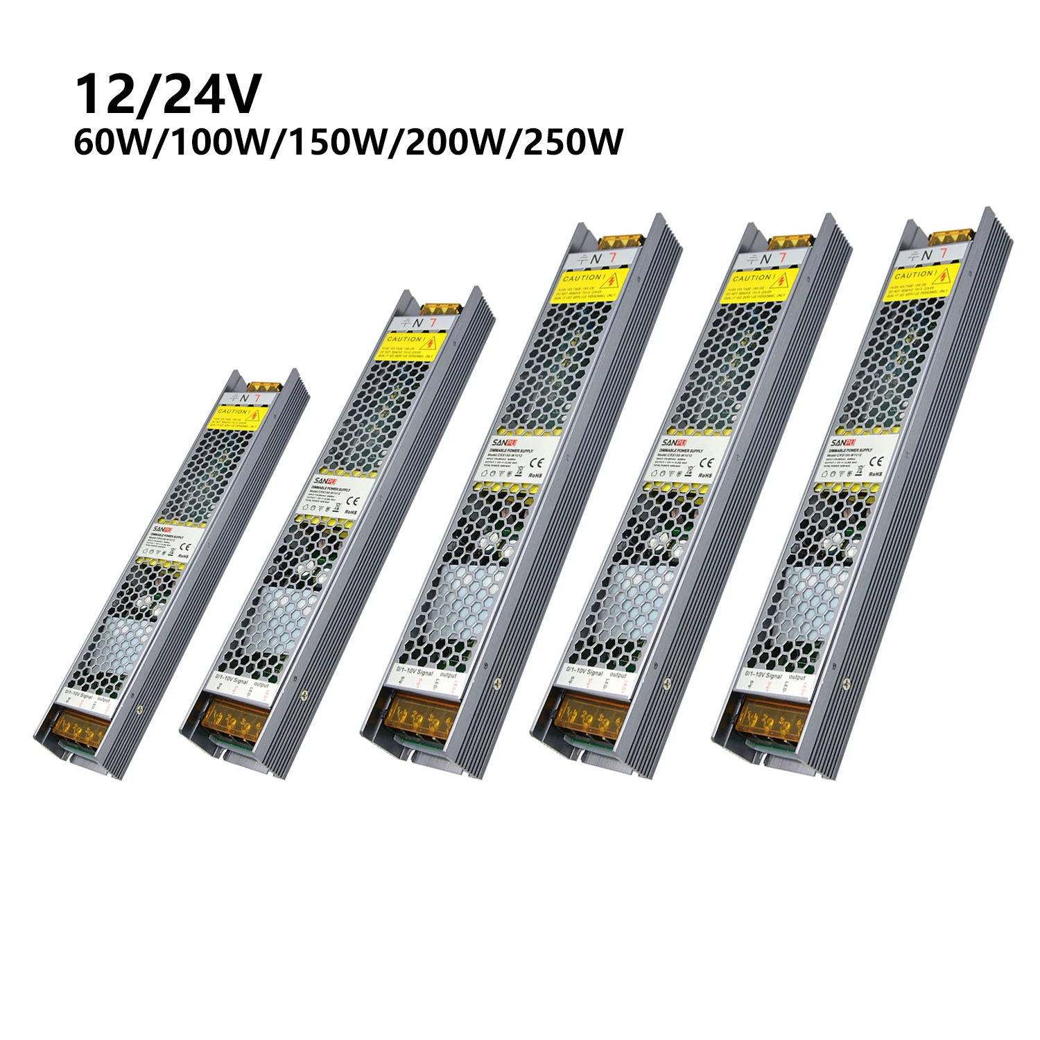 Приглушаемый источник питания 12 В 24 алюминий 60 250 Вт постоянный ток светодиодный