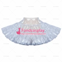 fondcosplay adult sexy cross dressing sissy maid short french soft clear pvc petticoat underskirt skirt tailor made g3909