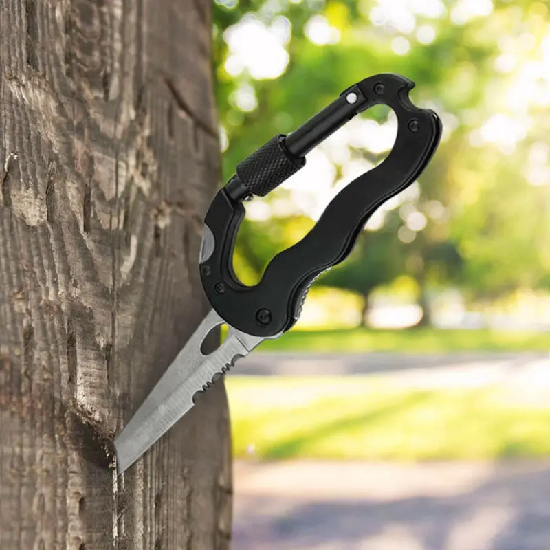 5 в 1 Многофункциональный нож обновленный Карабин брелок для кемпинга снаряжение