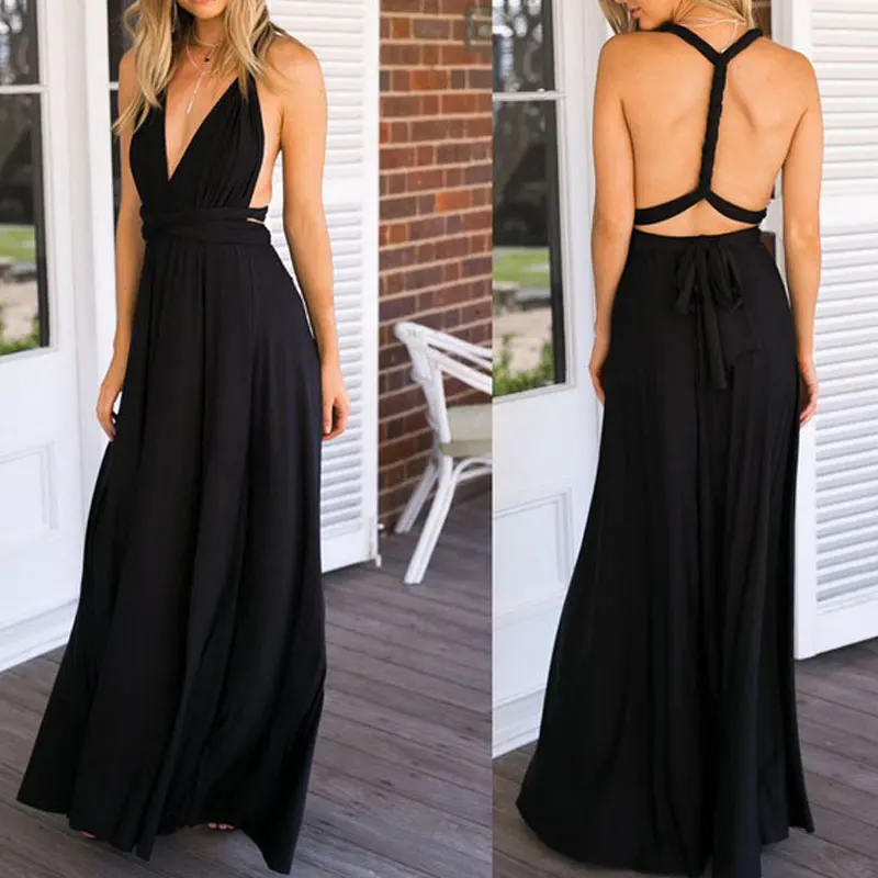 2020 летнее Элегантное Вечернее Платье женское длинное платье с открытой спиной
