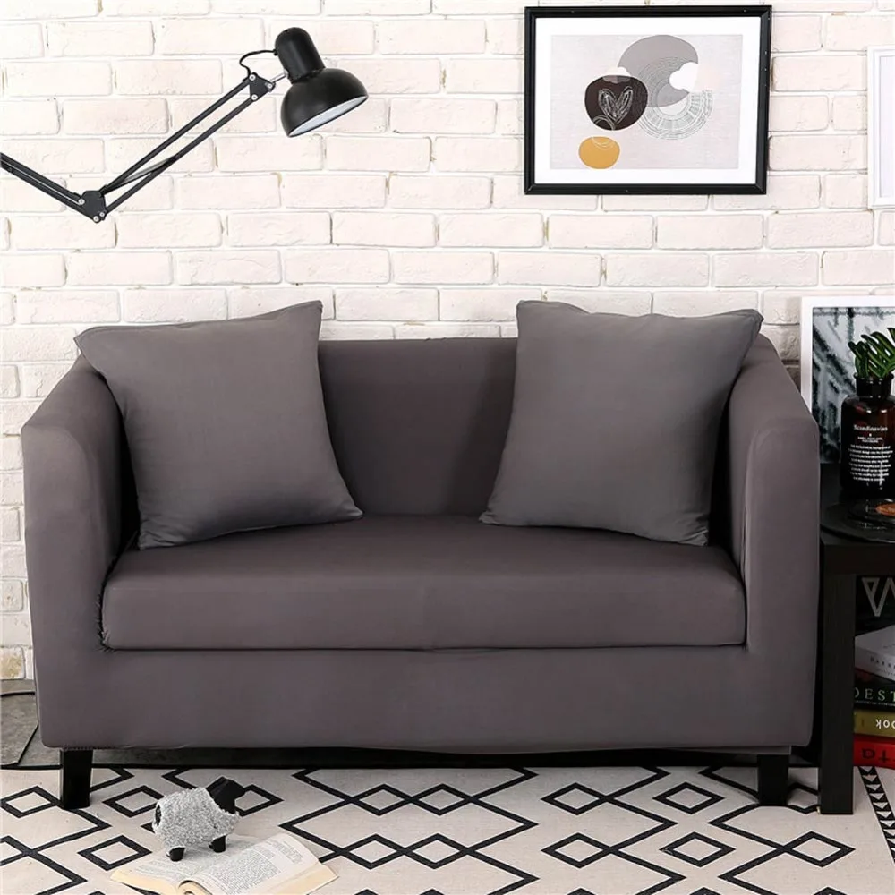 Одноцветный чехол для дивана эластичные чехлы диванов Loveseat L форма два трех