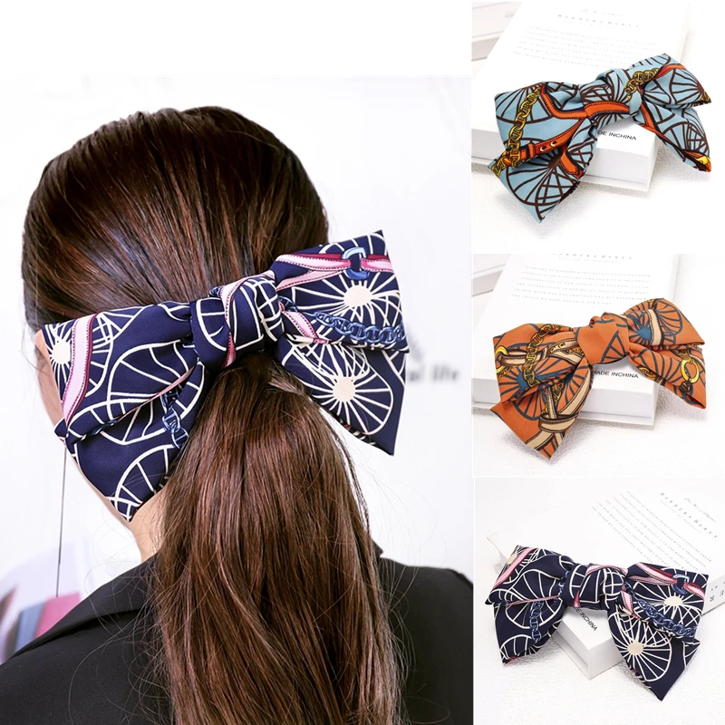 

New Big Hair Bow Ties Hair Clips Satin Two Layer Butterfly Bow Hairpin Girl Hair Accessories for Women Bowknot Hairpins