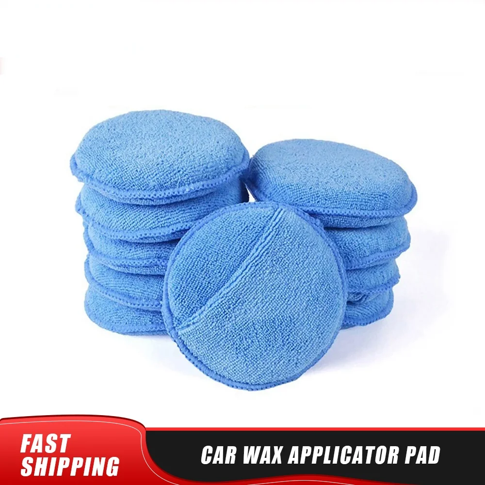 

Microfiber Wax Applicator Pad 10pcs 5" Diameter Ultra Soft Microfiber with Finger Pocket Polish Car Wax Apply Remover Buff Pads