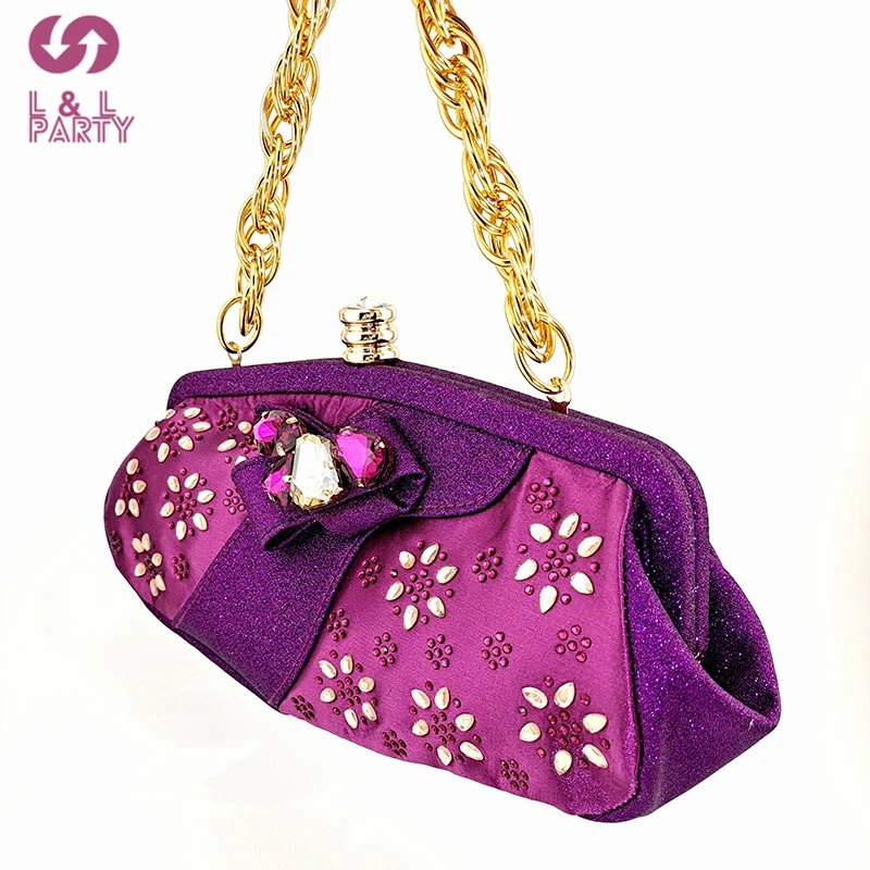 

Italian Women Shoes and Bag Set in Purple Leisure Style African Women Shoes and Bag to Match for Wedding Party