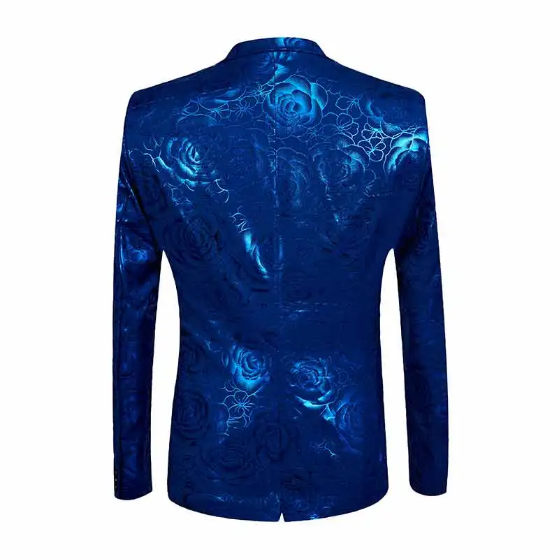 Мужской Блейзер на одной пуговице облегающий блейзер с сапфировым и розовым