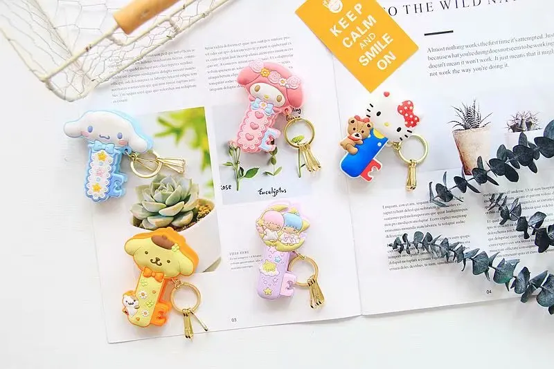 Sanrio, Hello Kitty с рисунками из мультфильма «My Melody Cinnamoroll персонажи Little Twin Stars PomPomPurin мультфильм брелок для связки ключей сумка подвесной зажим для девочек Подарки