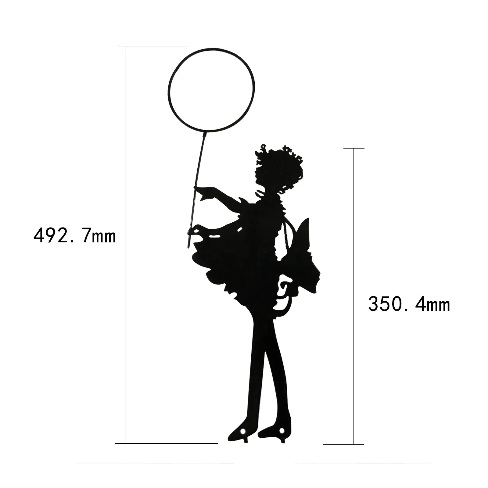

Garden Wrought Iron Decoration Butterfly Girl Vintage Metal Silhouette Sculpture Garden Holiday Decoration Pile #W