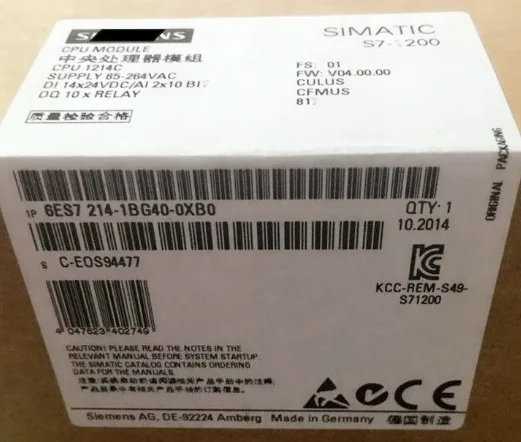 

Новый оригинальный инвентарь PLC 6ES7214-1BG40-0XB0 6ES7 214-1BG40-0XB0