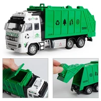 2021 1pc kids toy car pull back alloy vehicle metal alloy model engineering garbage sanitation truck boy kid toys christmas gift