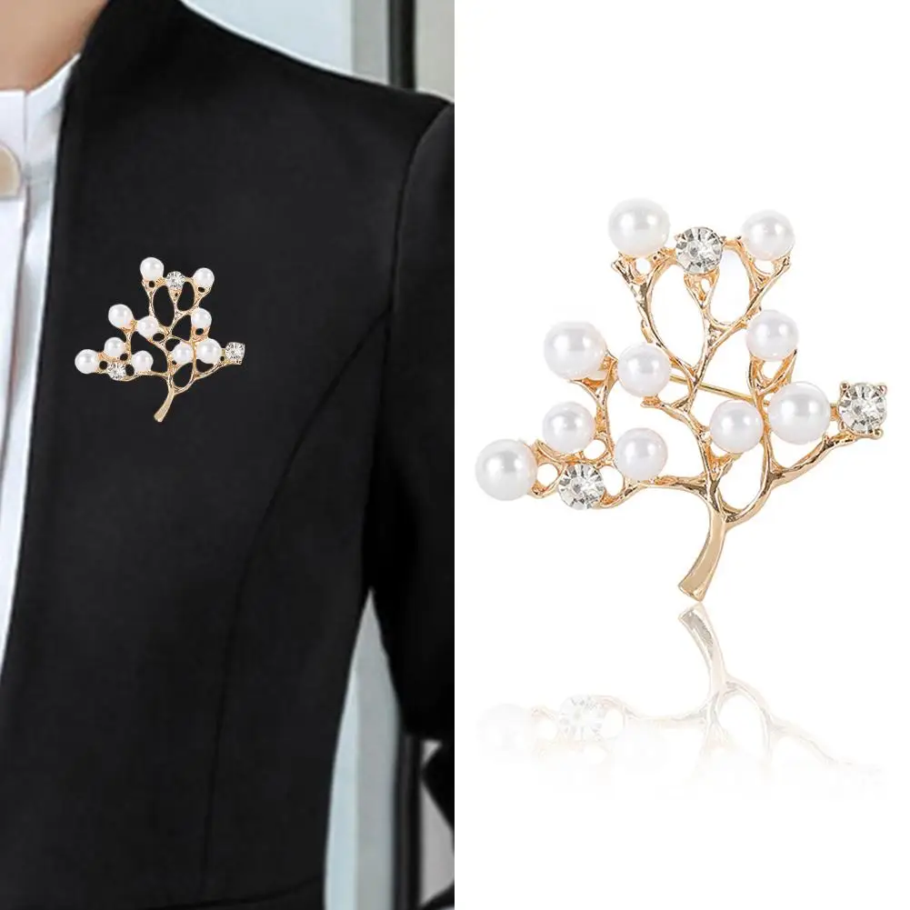 Женская брошь в форме дерева круглая фианиниевая инкрустация из искусственного