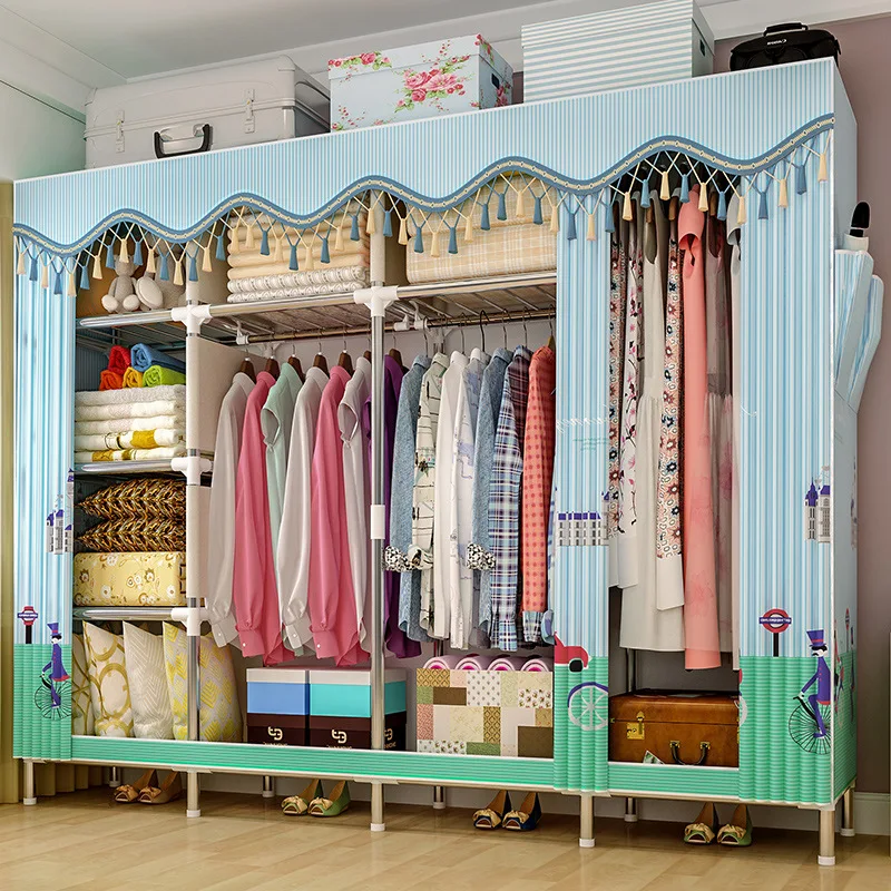 

Cloth Wardrobe For clothes Fabric Folding Portable Closet Storage Cabinet Bedroom Home Furniture
