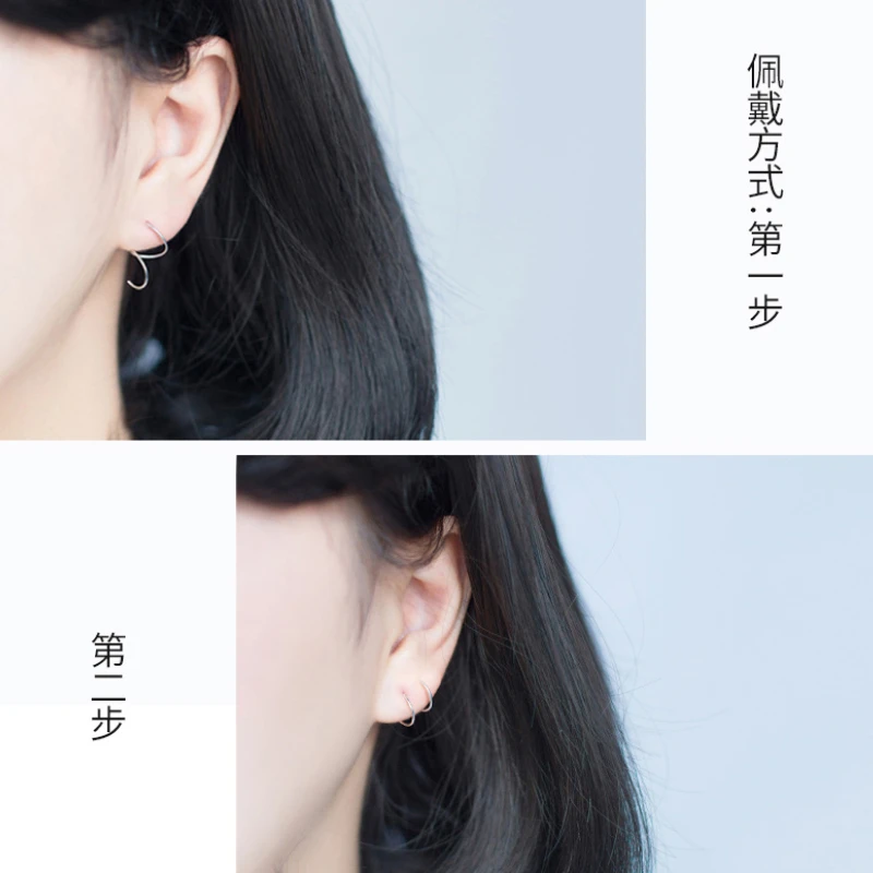 Женские простые серьги кольца из стерлингового серебра 925 пробы с небольшой