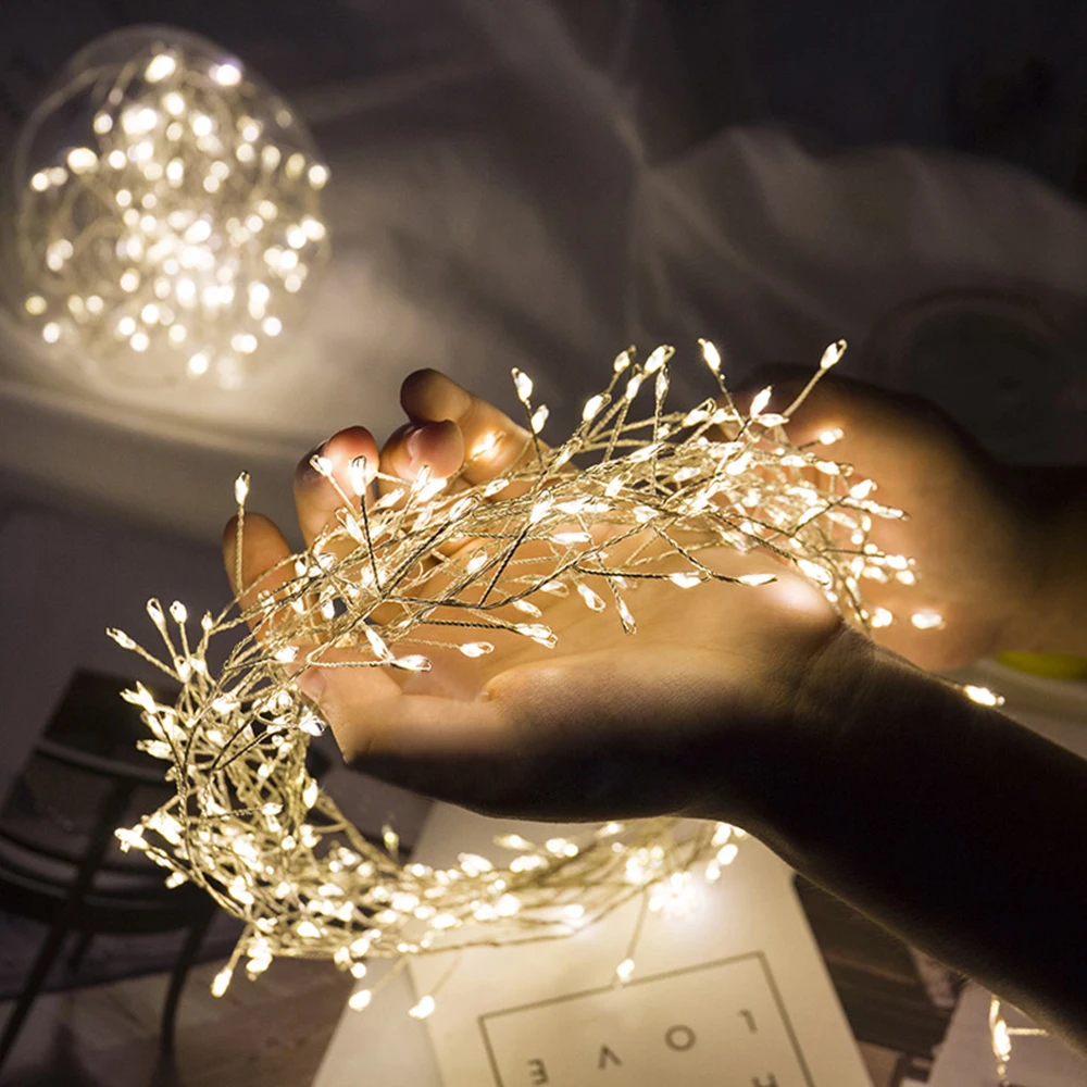 

Outdoor Waterproof String Light LED Firecracker Fairy Light 8 Modes Xmas Tree Home Party Holiday Garden Decor USB/Battery D30