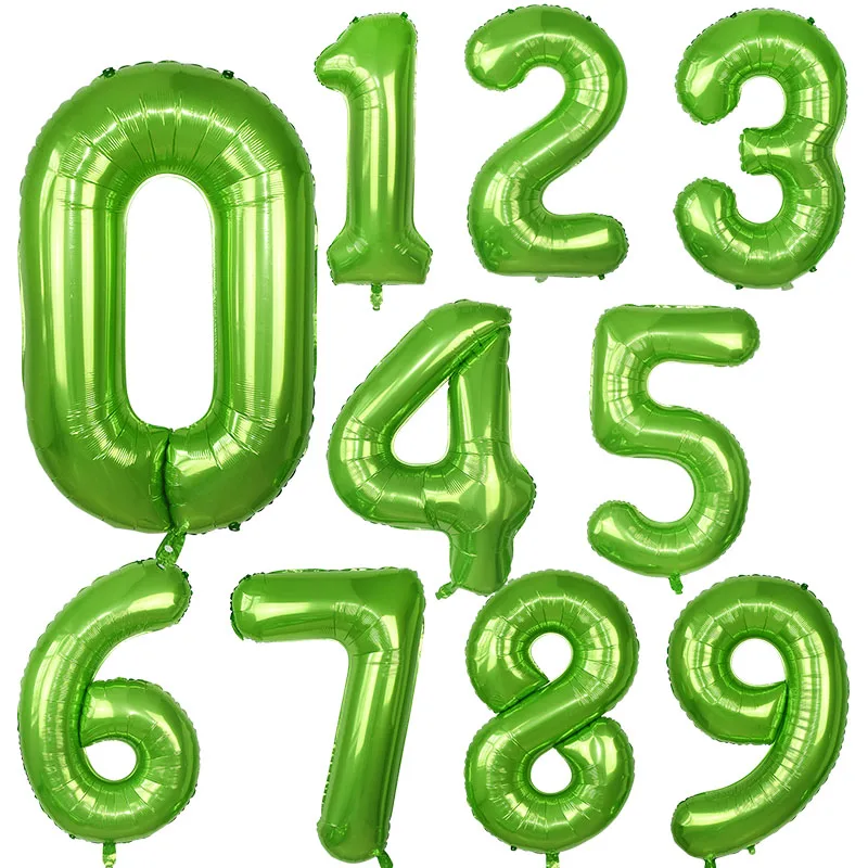 40 дюймовый зеленый шар в виде цифр зеленые 0 9 лампочки модель для детского дня