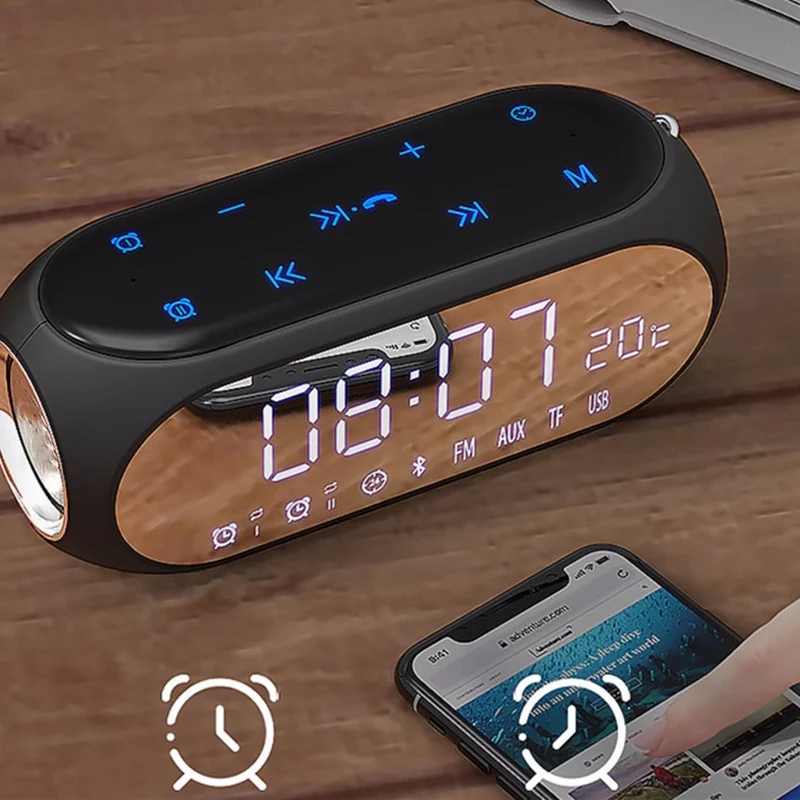 

Portable Home Desktop Clocks Wireless Bluetooth Speaker Mobile Computer Digital Radio Mini Alarm Clock Speaker