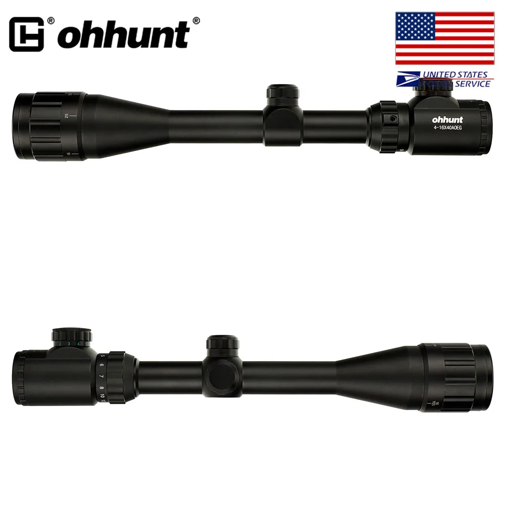 Корабль из США ohhunt 4 16x40 AOEG охотничий оптический прицел мил точка сетка Красная