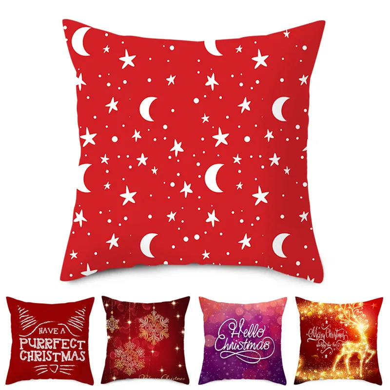 

Fuwatacchi Merry Christmas Cushion Cover Decorative Throw Pillow Covers for Home Chair Polyester Throw Pillowcases Gift 45*45cm