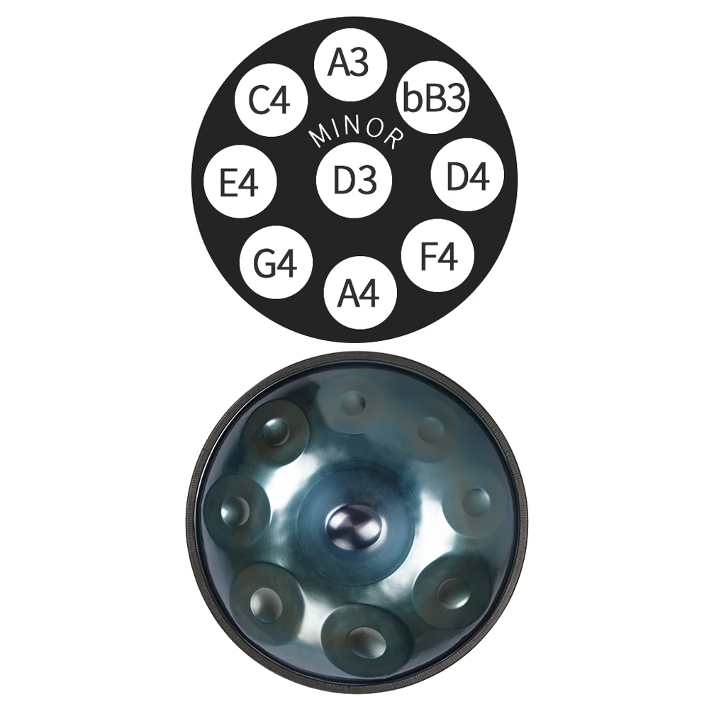 Black 9 tones Ручной работы звук заживление Handpan музыкальный инструмент подарок с цилиндрическая сумка 9 тон 10 тонов повесить музыкальный инструмент подарок - Цвет: Black 9 tones
