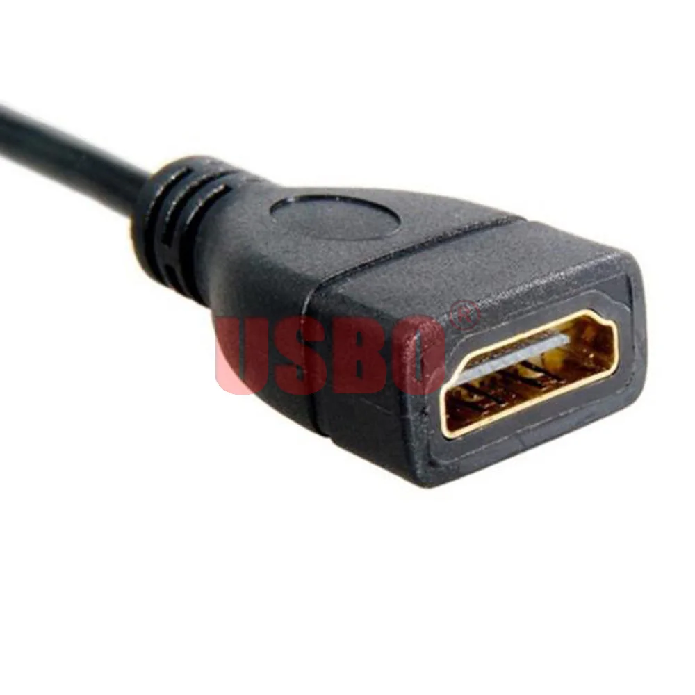 Высококачественный черный 0 1 м прямой/позолоченный штекер 4 версия Micro HDMI гнездо HD
