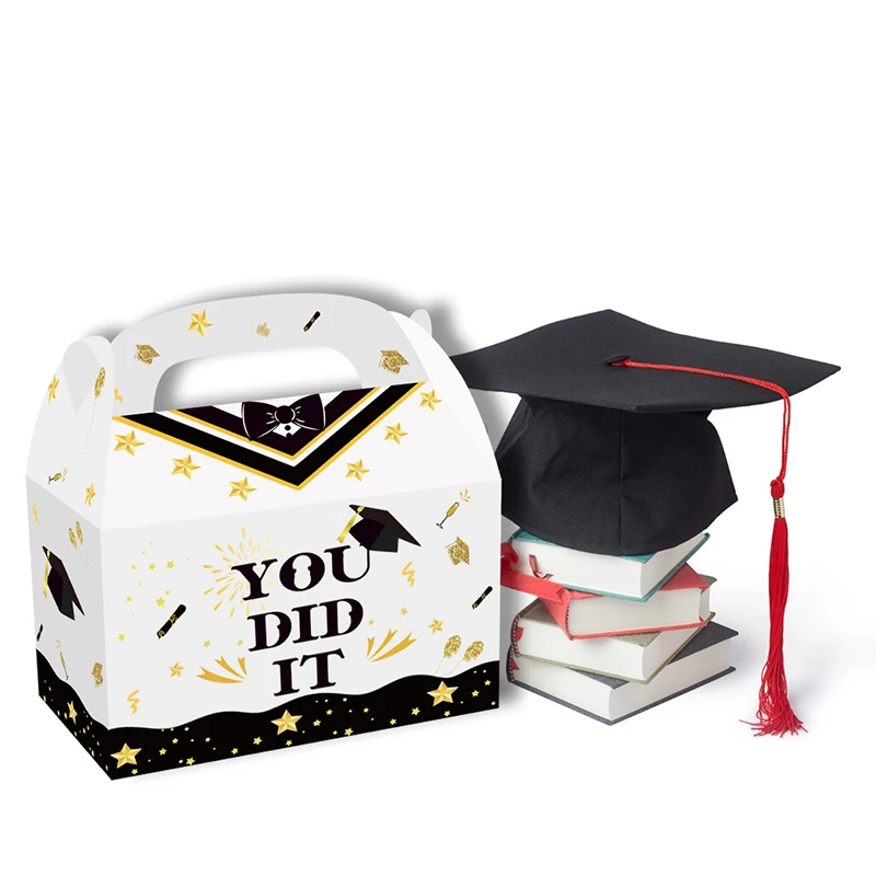 

12pcs Portable Karft Paper Bags Graduation Season 2021 Candy Present Party Supplies Birthday Gift Packaging Graduation Favors