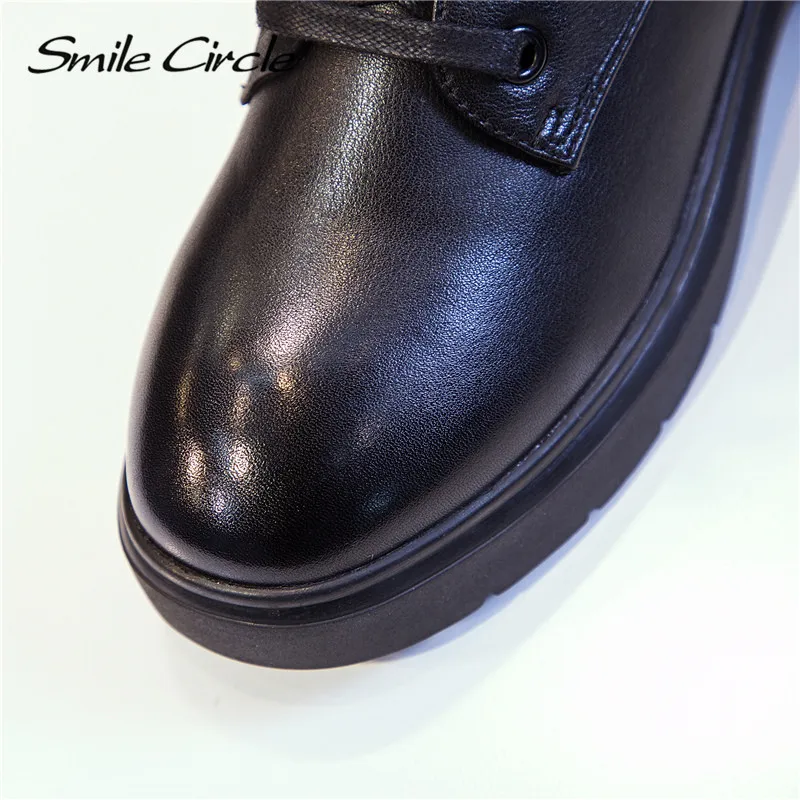 Женские осенние ботинки Smile Circle зимние мотоциклетные с закругленным носком на