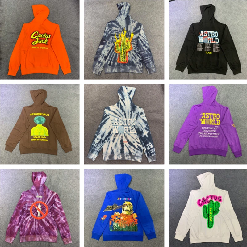 

Travis Scott Purple TIE-DYE HOODIE Men Women Sweatshirt Embroidery High Quality Sweatshirts 3D Astroworld Pullover Kanye Hip Hop