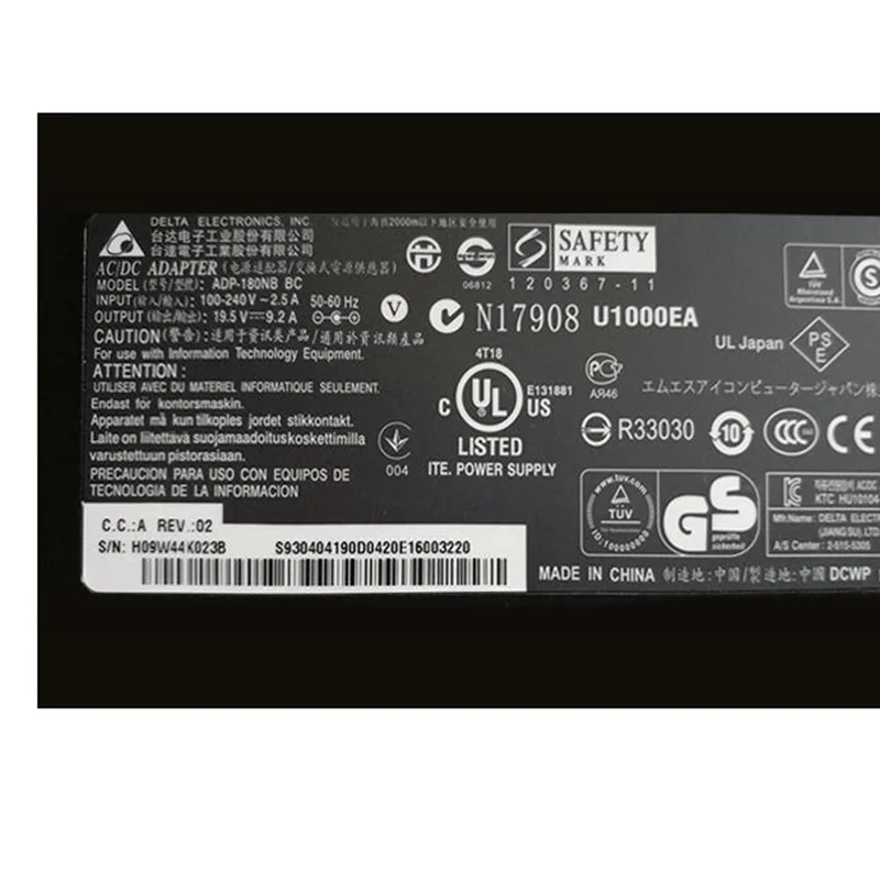 Оригинальное зарядное устройство для ноутбука Delta ADP-180NB BC 180 Вт 19 5 в а 2 x мм MSI GT60 GX60