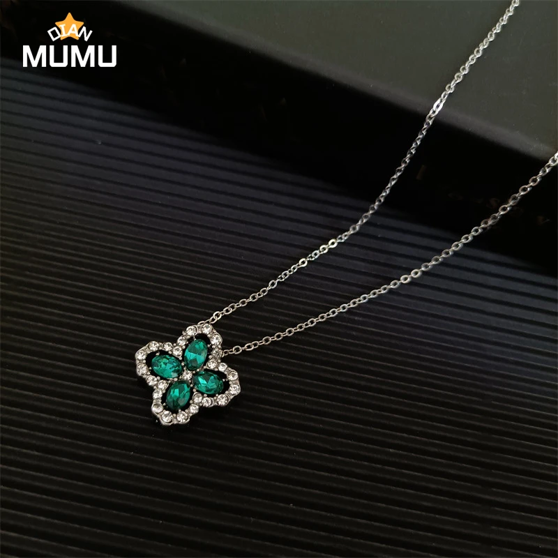 

New Fashion Four Clover Pendant Heart Necklaces Simple Flower Necklace for Women Birthday Jewelry Collares