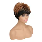 Причудливый W синтетический женский парик с вырезами фальшивые волосы черные коричневые разные цвета парики натуральные короткие прямые афро-волосы парик для вечеринки