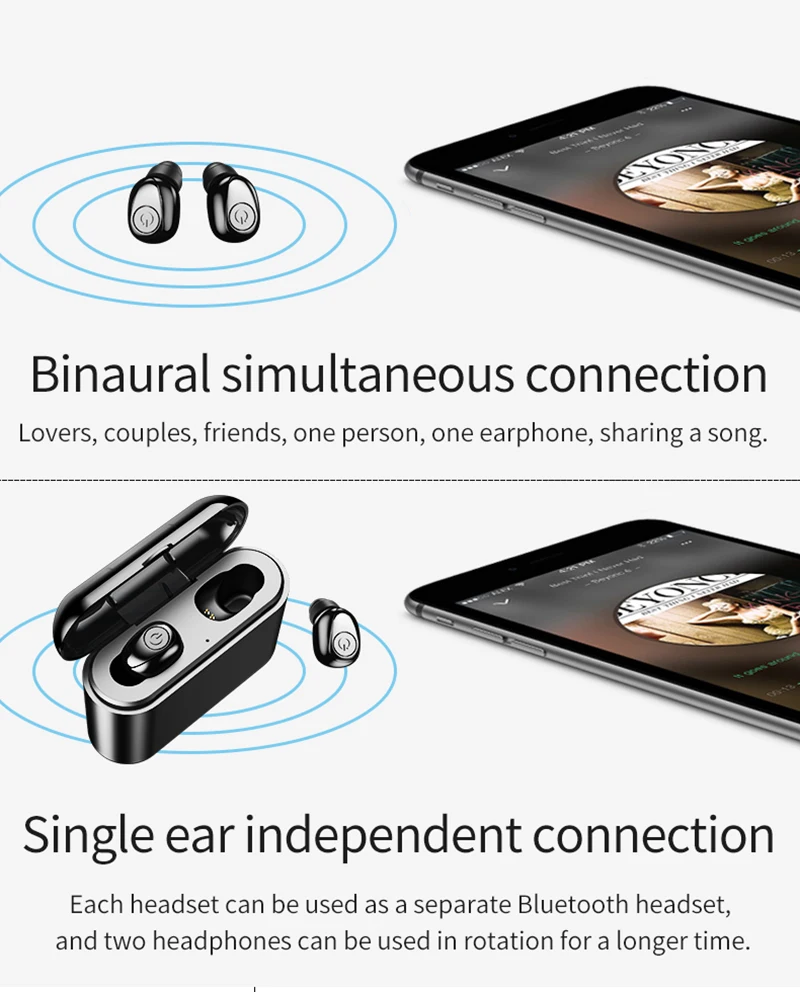 TWS 5,0 bluetooth беспроводные наушники X8 в ухо наушники Беспроводная гарнитура Водонепроницаемый с микрофоном громкой связи Наушники для телефонов