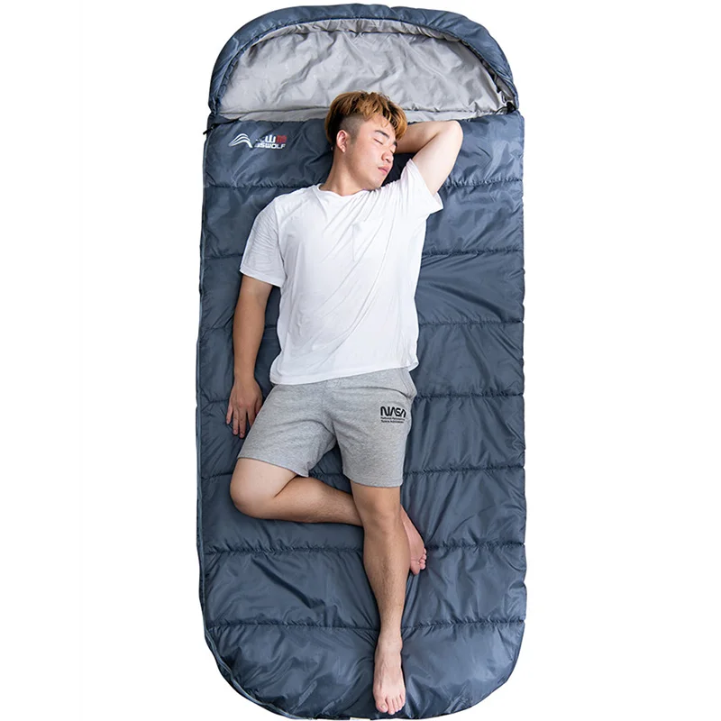 

Large Camping Sleeping bag lightweight 3 season loose widen bag long size for Adult rest Hiking fishing