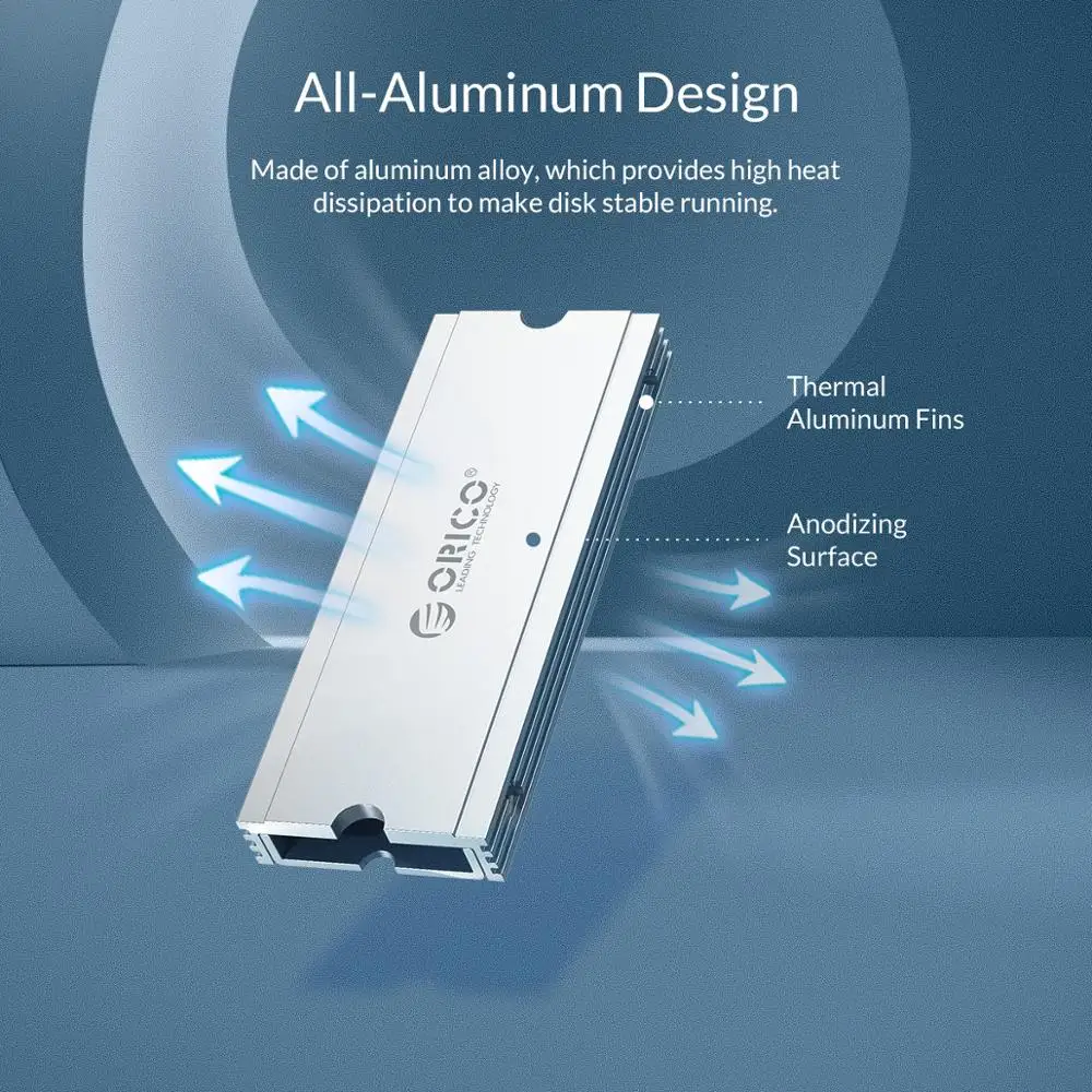 Радиатор ORICO для теплоотвода радиатор SSD охлаждения M.2 NGFF 2280 PCI-E NVME кулер |